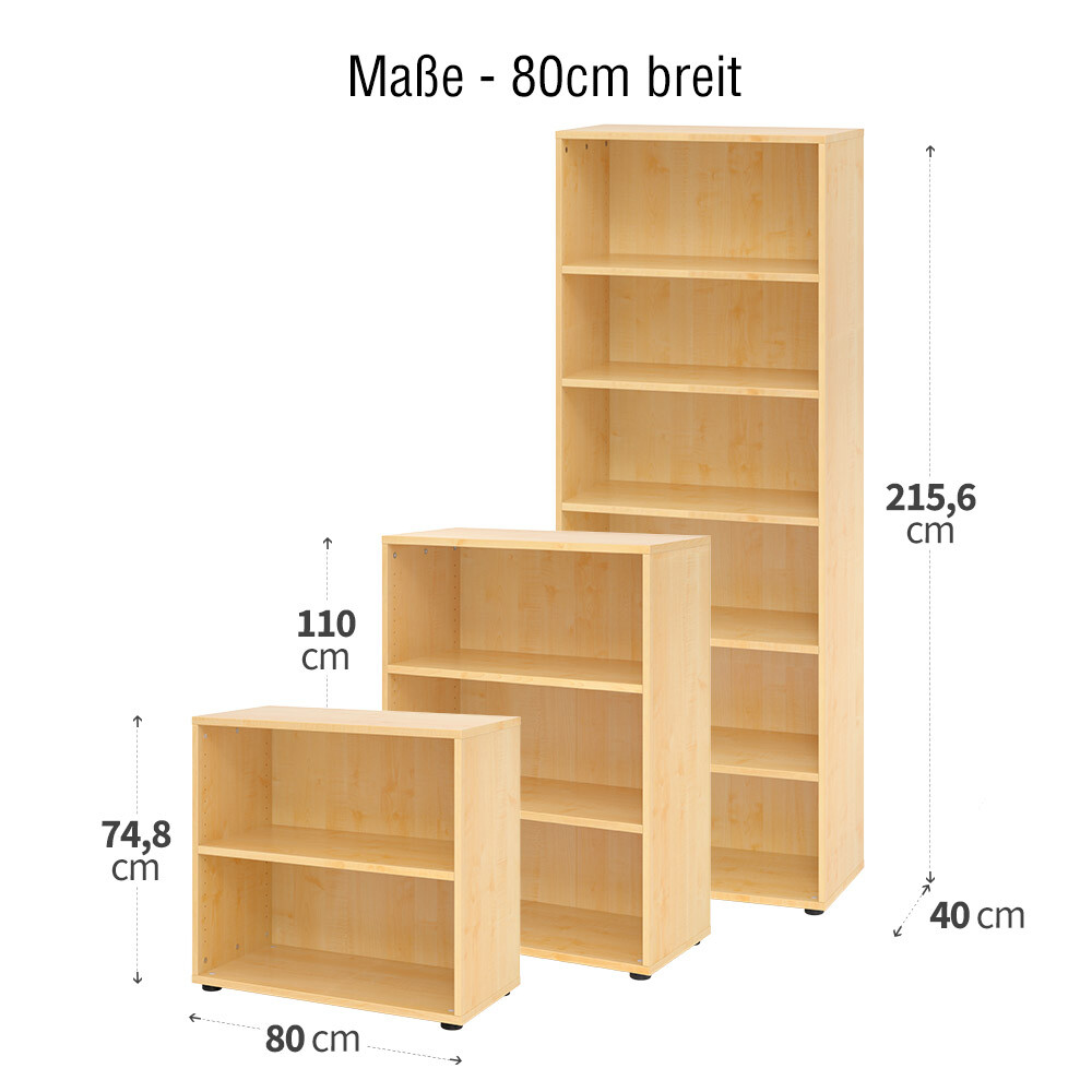 Hammerbacher Serie Dekor: - Breite: 40 OH Ahorn / Regal 9 v924/re/3 / 2 - cm