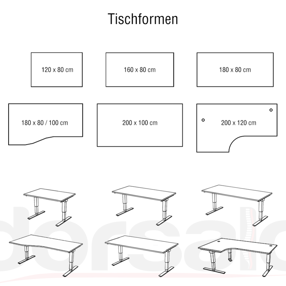 Hammerbacher Schreibtisch elektrisch höhenverstellbarer Serie XDSM / Größe:  120 x 80 cm / Dekor: Grau - vxdsm12/5/s