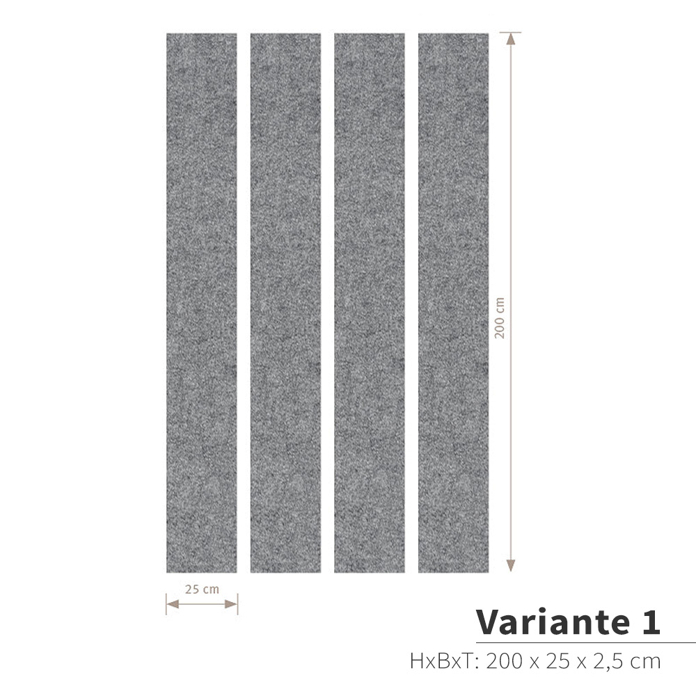 Hammerbacher Akustik-Wandelemente Sechsecke zum Schallschutz / Variante 4  (HxBxT): 52,5 x 81,25 x 1,6-2,5 cm / Farbe: Filzoptik, grau-meliert