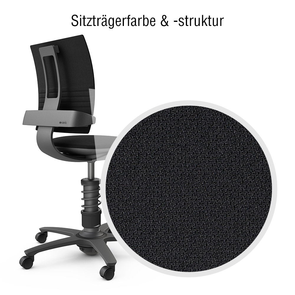 Aeris 3Dee mit Universalrollen - Sitz-/Lehnenbezug: Polyester Trevira CS,  schwarz / Federbeinart: Standard / Gestellfarbe: Hochglanz poliert /