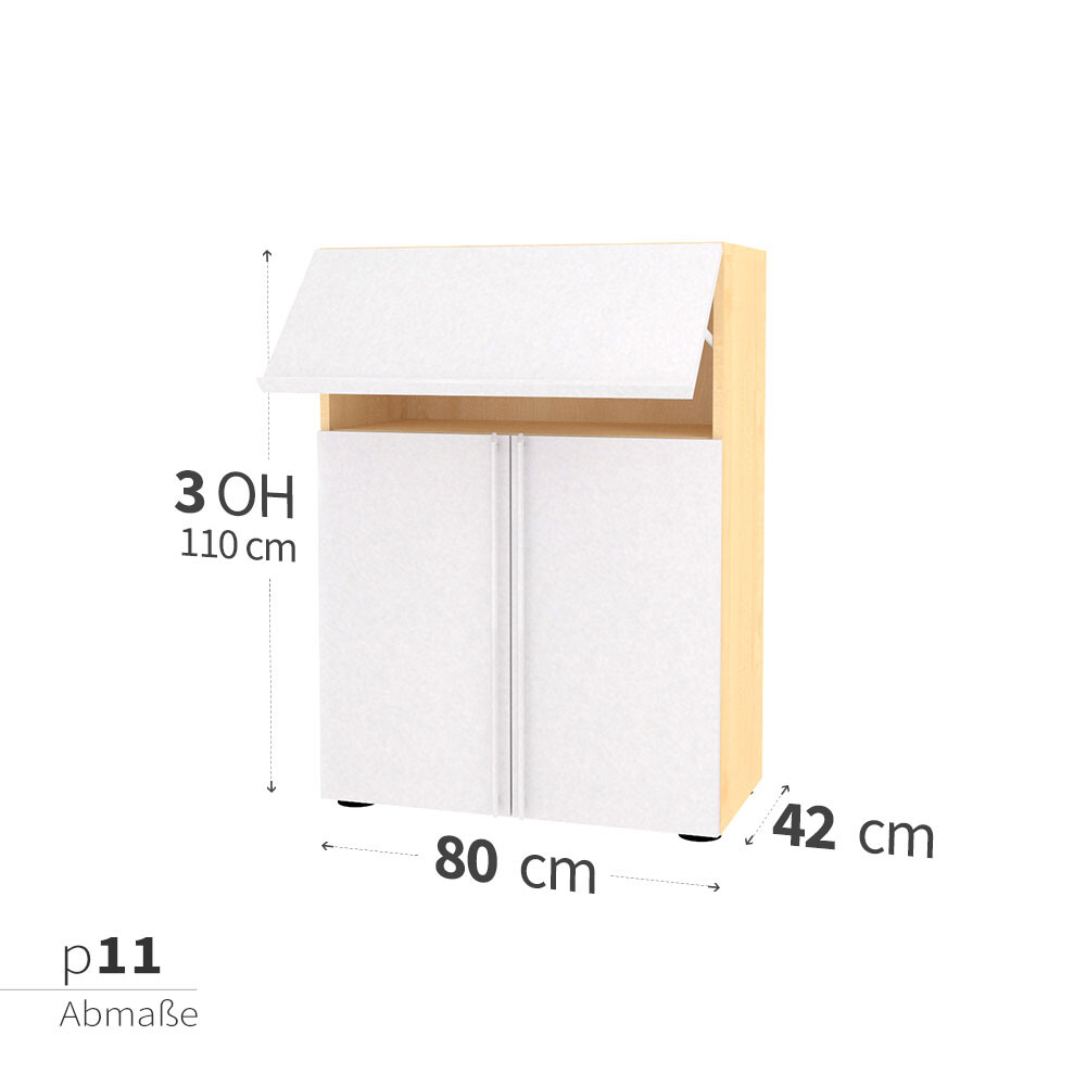 Hammerbacher Premium Graphit Schrank Mit Stehablage 3 Oh