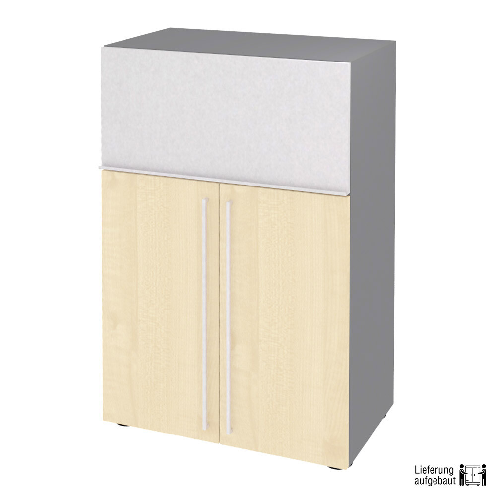 Hammerbacher Premium Graphit Schrank Mit Stehablage 3 Oh