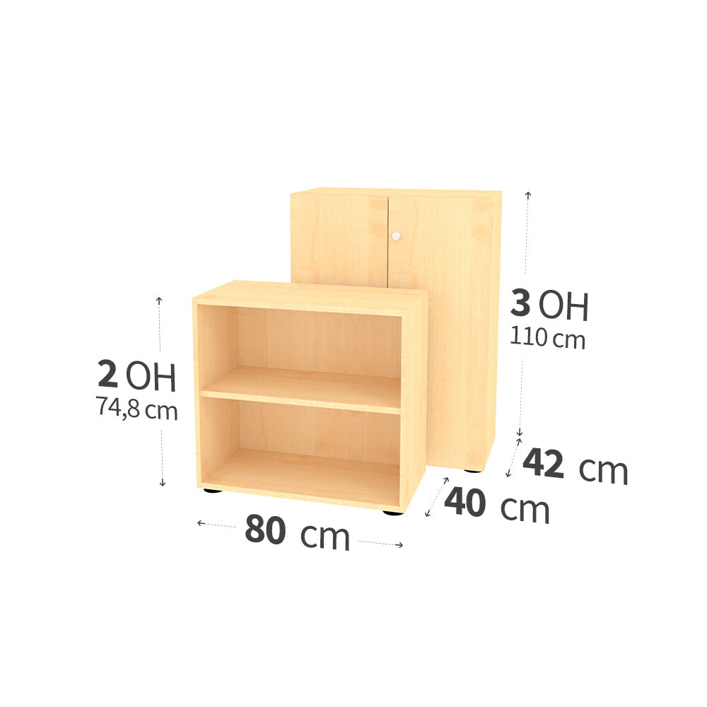 Hammerbacher Premium Regal Schrank 2 3 Oh Breite 80 Cm Profi 5