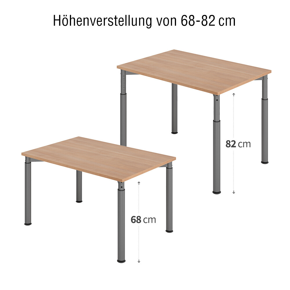 Hammerbacher Wellemobel Serie Y Hohenverstellbarer Schreibtisch Ys