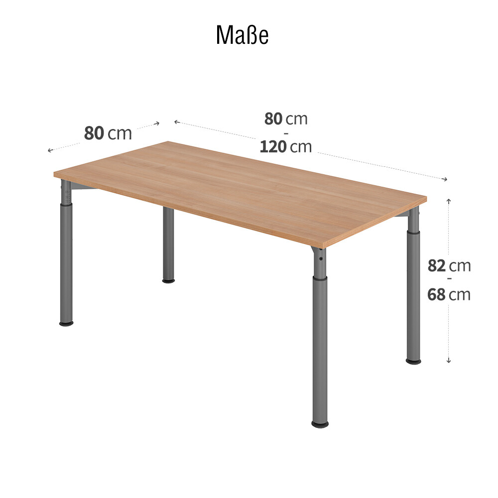 Hammerbacher Wellemobel Serie Y Hohenverstellbarer Schreibtisch Ys