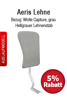 Aeris Lehne mit Wolle Capture-Bezug und hellgrauem Lehnenstab