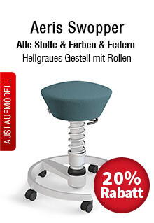 Aeris Swopper mit hellgrauem Gestell und Rollen im Sale