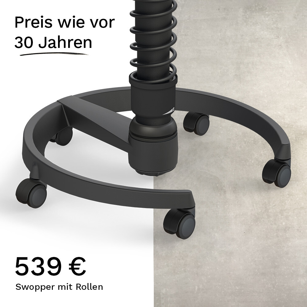 Aeris Swopper Jubiläumsedition mit Rollen-Gestell – Original-Preis von vor 30 Jahren, jetzt 539 €