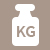 Symbol mit Gewicht und KG-Aufschrift zur Angabe der Belastbarkeit