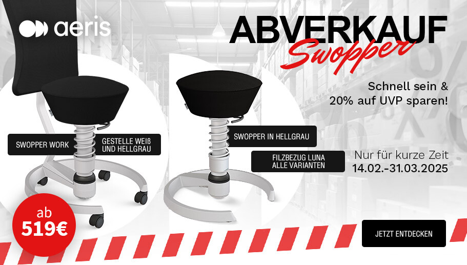 Aeris Swopper Abverkauf - jetzt 20 Prozent Rabatt auf über 800 Modelle des Swoppers sichern!