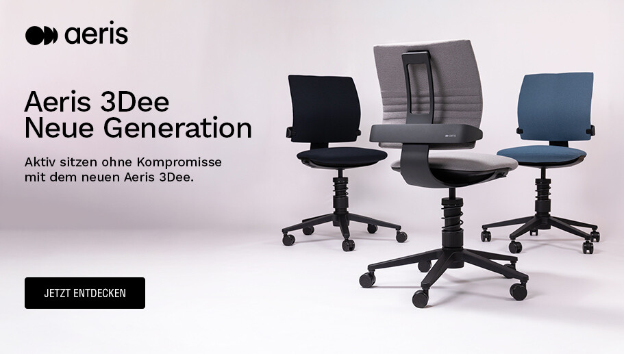 Die neue Generation des ergonomischen Bürostuhls Aeris 3Dee ist jetzt bei dorsalo erhältlich.