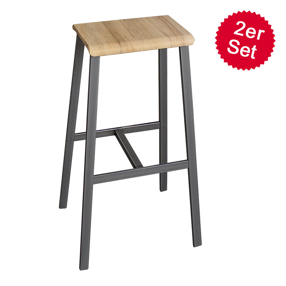 Hammerbacher Meeting Point Barhocker "Industrial" | 2er-Set
