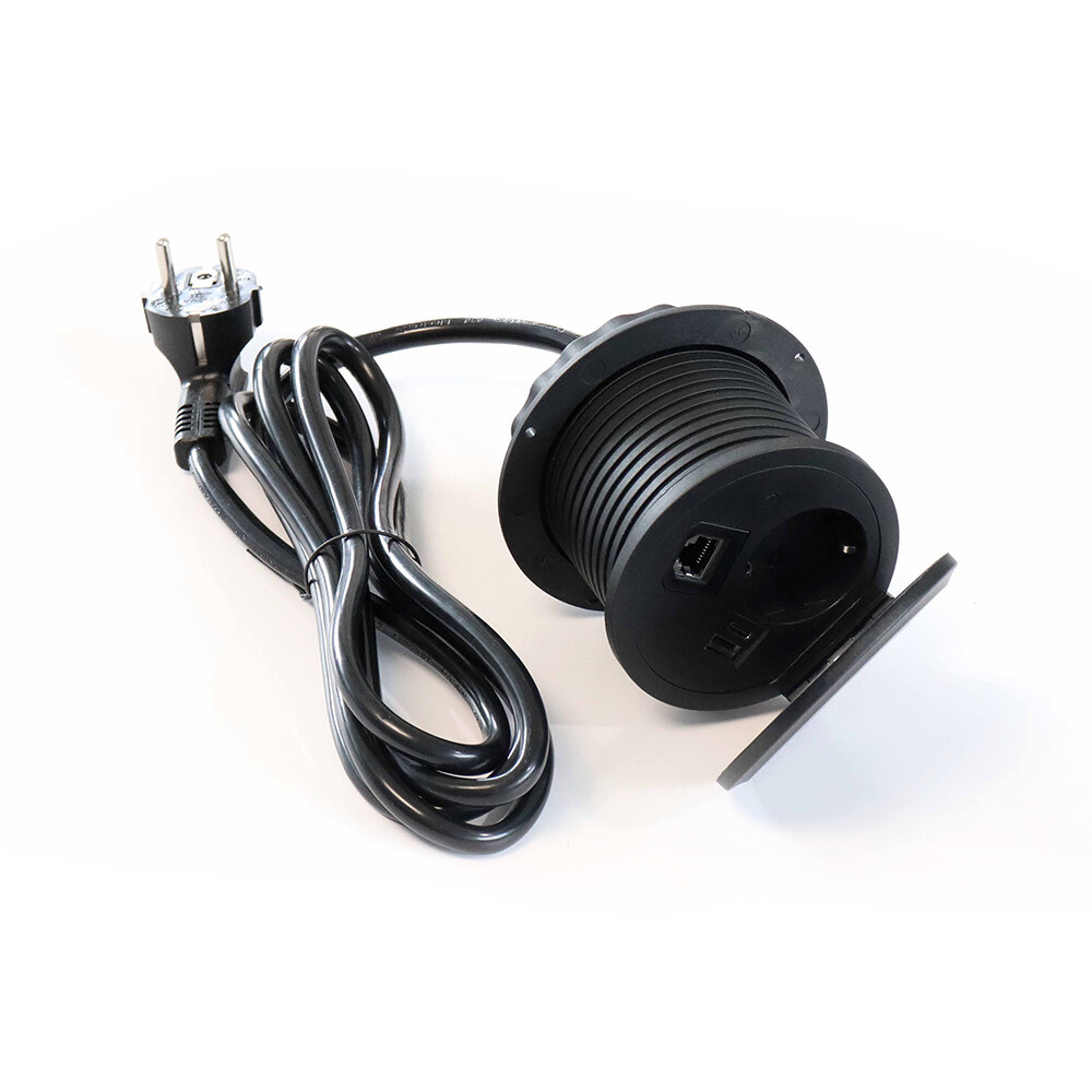 Induktive Ladestation / USB / Steckdose zum Einbau in die Tischplatte
