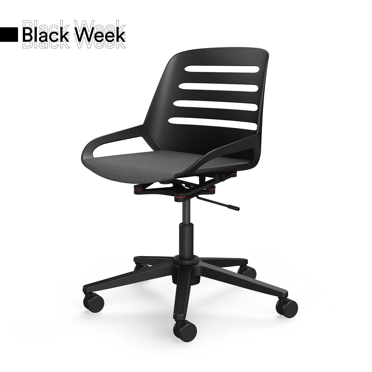 Aeris Numo Task mit Säulengestell, Black Week, vor weißem Hintergrund