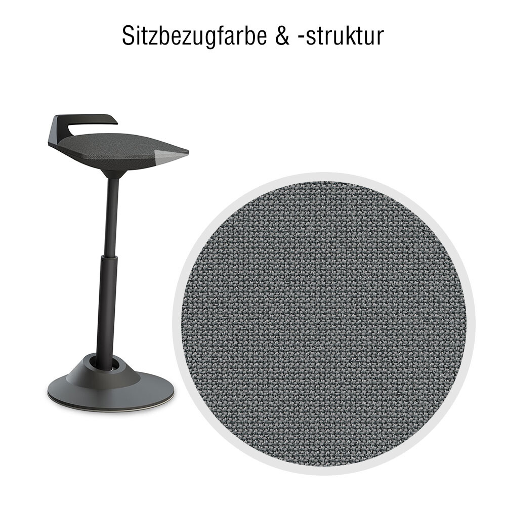 Nahaufnahme des Sitzbezugs, Recyceltes Polyester Cura grau meliert