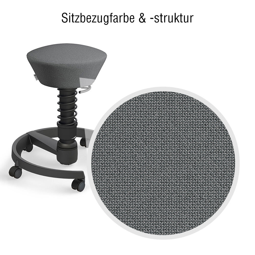 Nahaufnahme des Sitzbezugs, Recyceltes Polyester Cura grau meliert