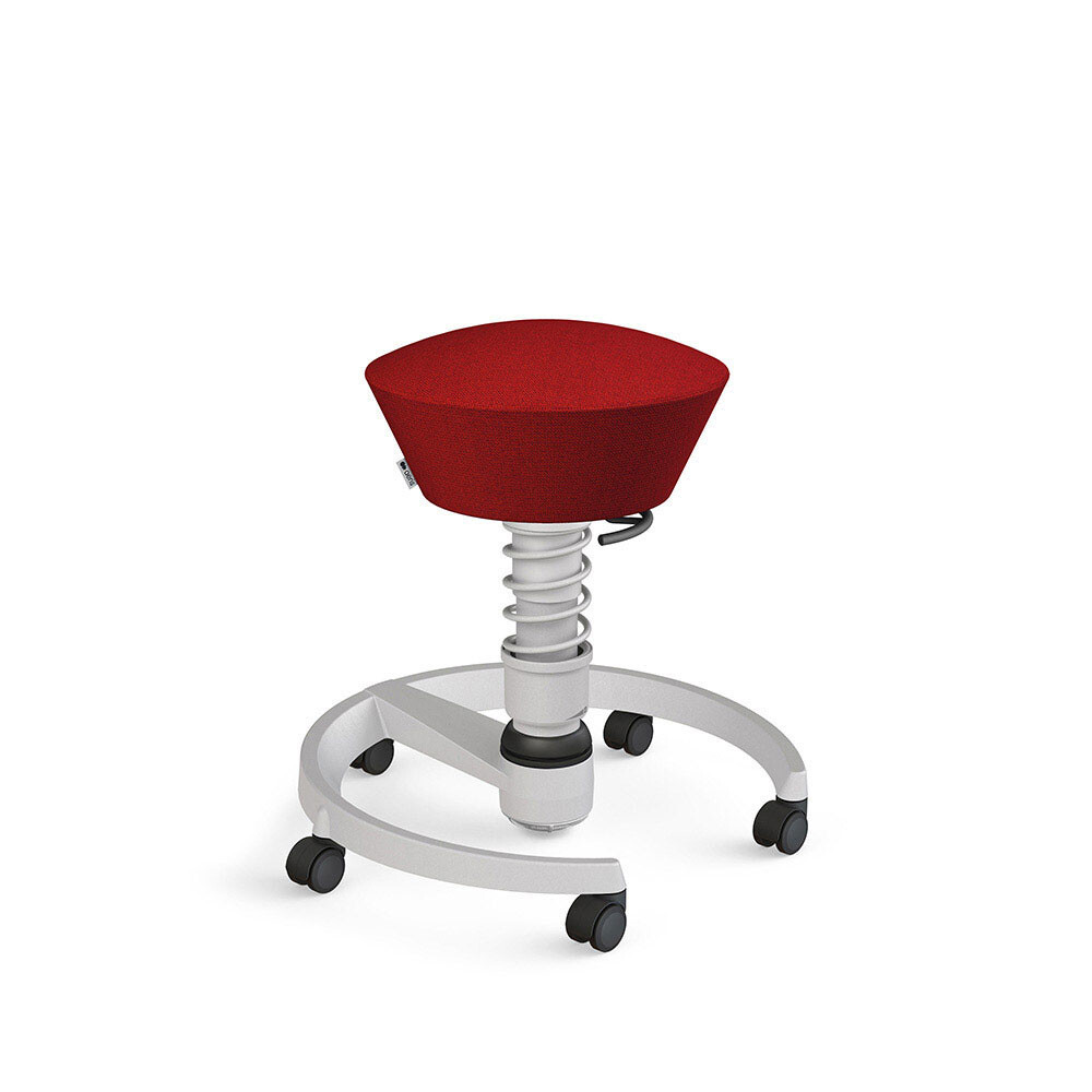 SALE: Aeris Swopper mit Rollen | Wolle-meliert: Rot | Feder: Light | Gestell: Hellgrau-metallic - Auslaufartikel