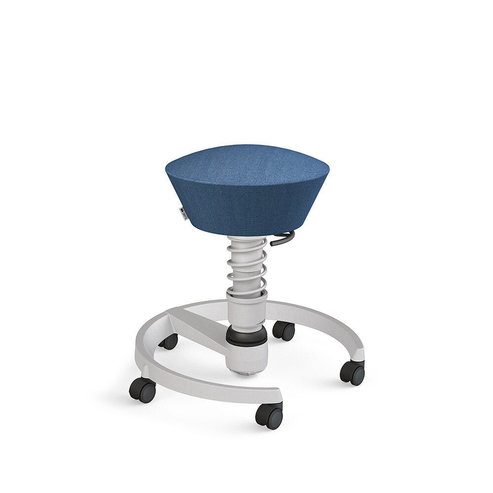 SALE: Aeris Swopper mit Rollen | Wolle-meliert: Blau | Feder: Low | Gestell: Hellgrau-metallic - Auslaufartikel