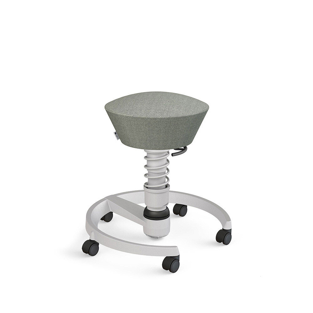 SALE: Aeris Swopper mit Rollen | Wolle-meliert: Grau | Feder: Light | Gestell: Hellgrau-metallic - Auslaufartikel