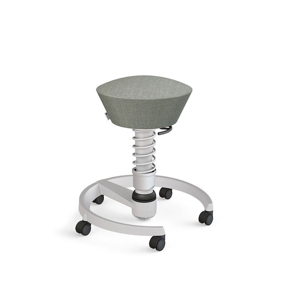 SALE: Aeris Swopper mit Rollen | Wolle-meliert: Grau | Feder: Light | Gestell: Hellgrau-metallic - Auslaufartikel