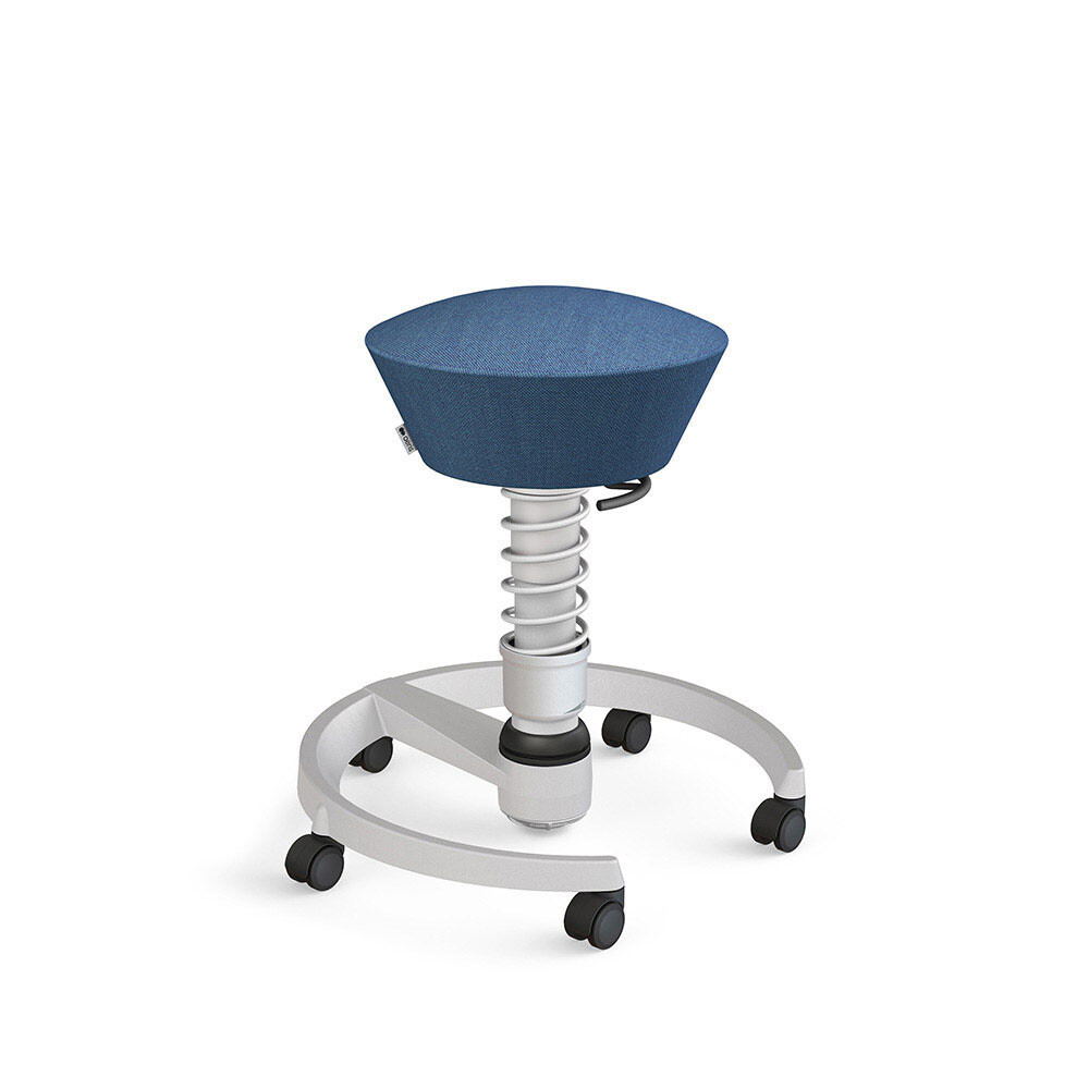 SALE: Aeris Swopper mit Rollen | Wolle-meliert: Blau | Feder: Light | Gestell: Hellgrau-metallic - Auslaufartikel