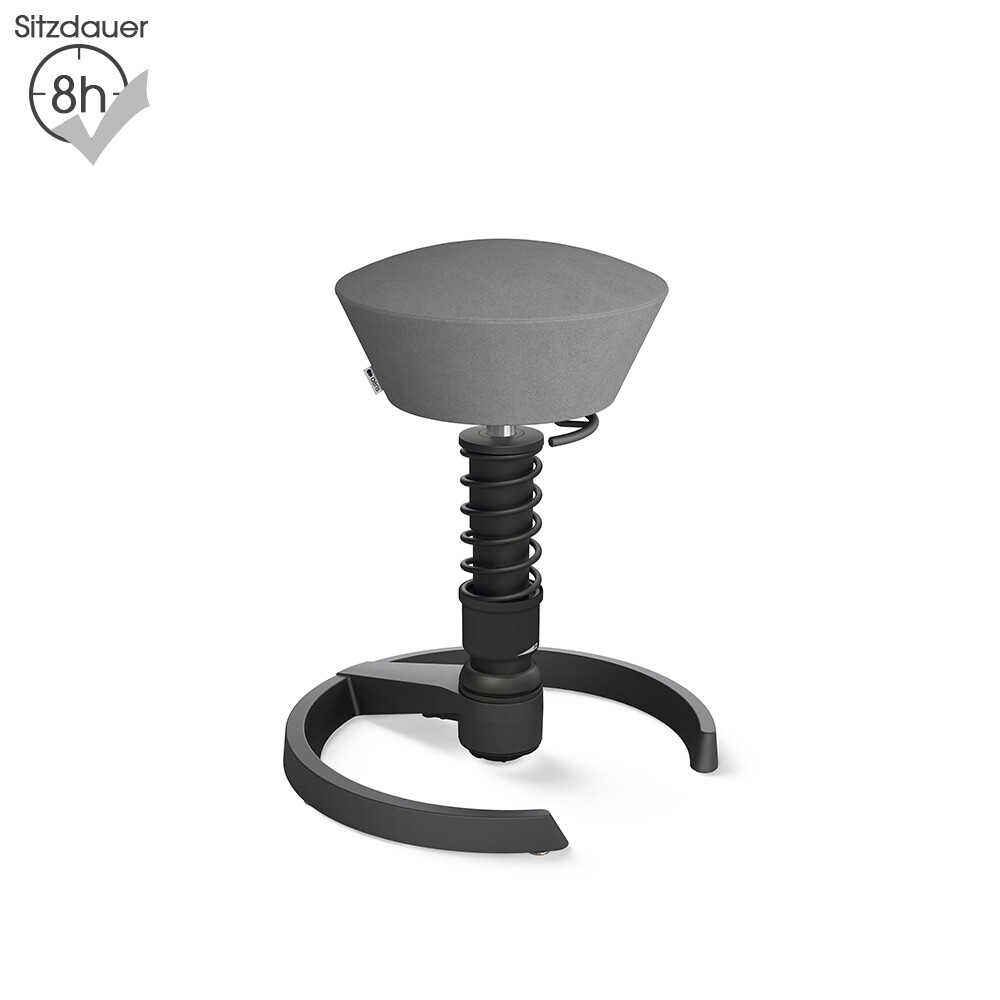 Aeris Swopper mit Gleitern | Mikrofaser: Grau | Feder: High | Gestell: Schwarz