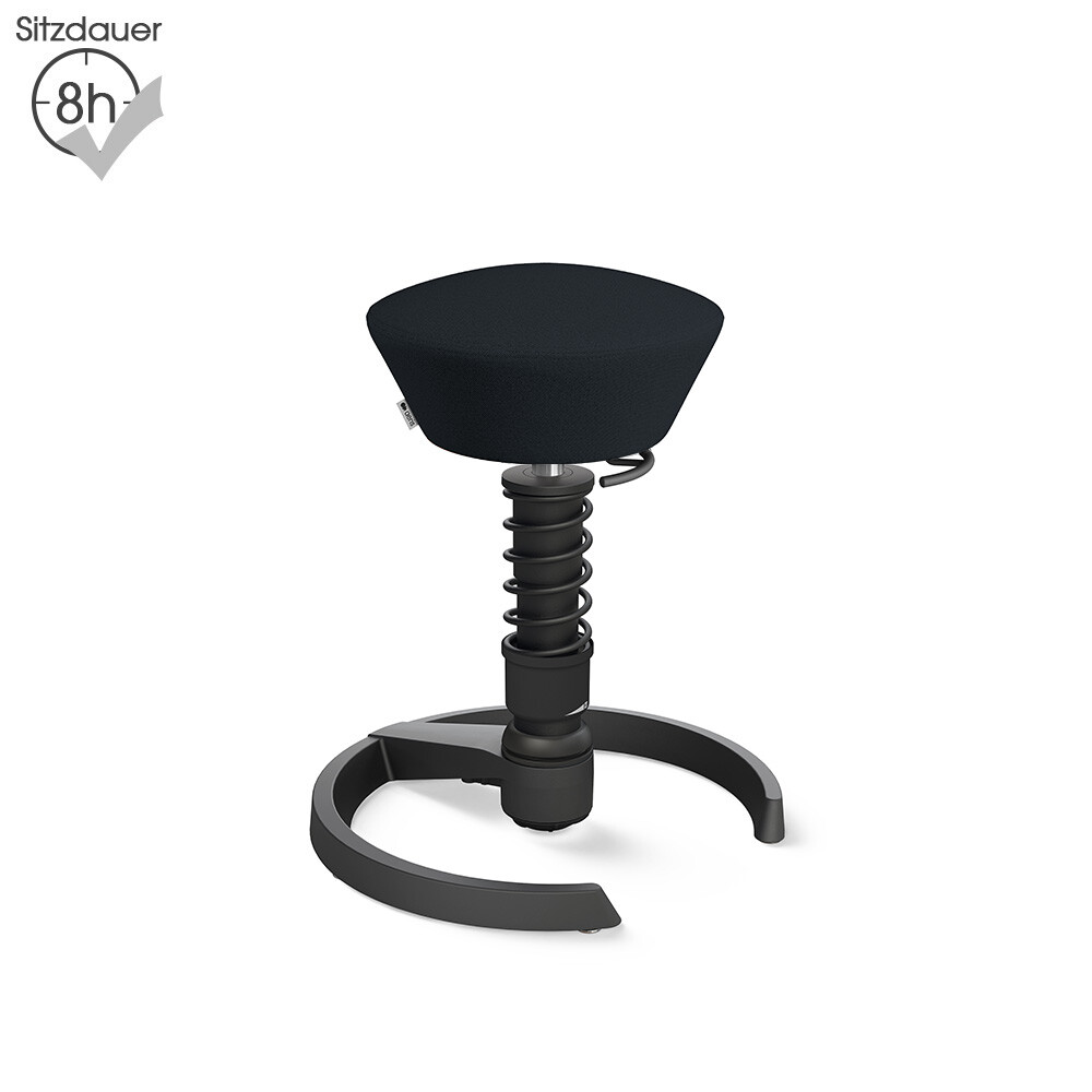 Aeris Swopper mit Gleitern | Recyceltes Polyester: Schwarz | Feder: High | Gestell: Schwarz