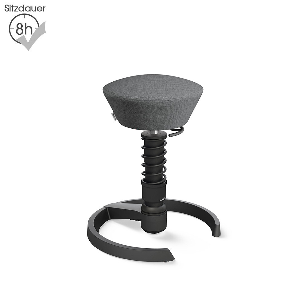 Aeris Swopper mit Gleitern | Recyceltes Polyester: Grau meliert | Feder: High | Gestell: Schwarz