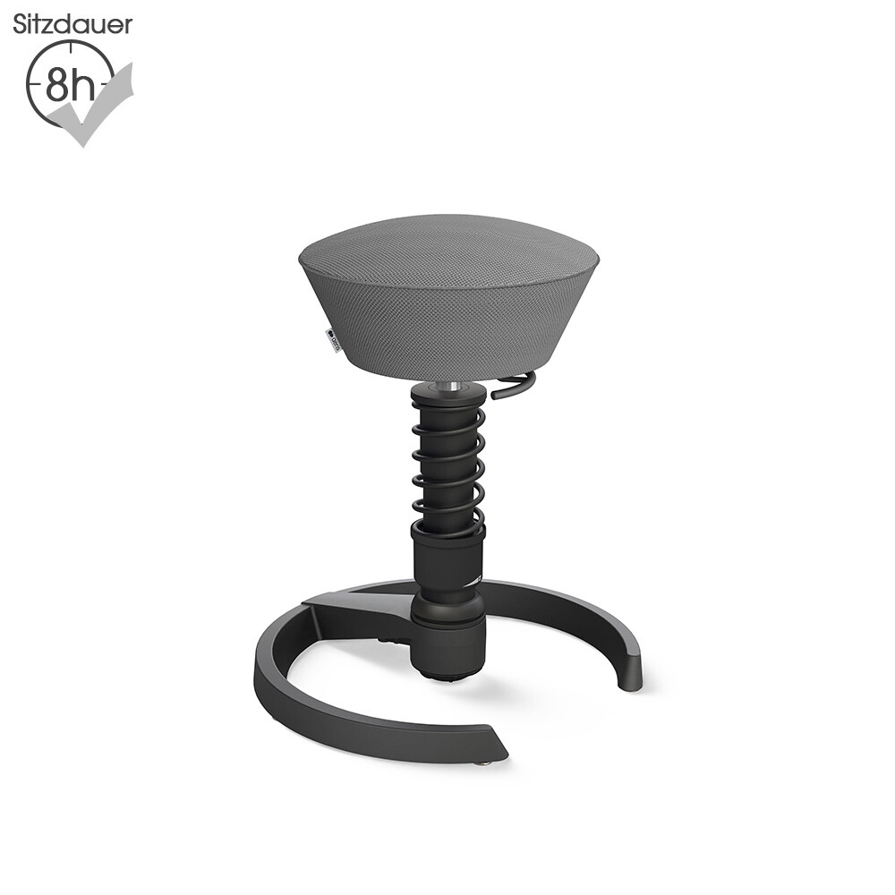 Aeris Swopper mit Gleitern | Air-Mesh: Grau | Feder: High | Gestell: Schwarz