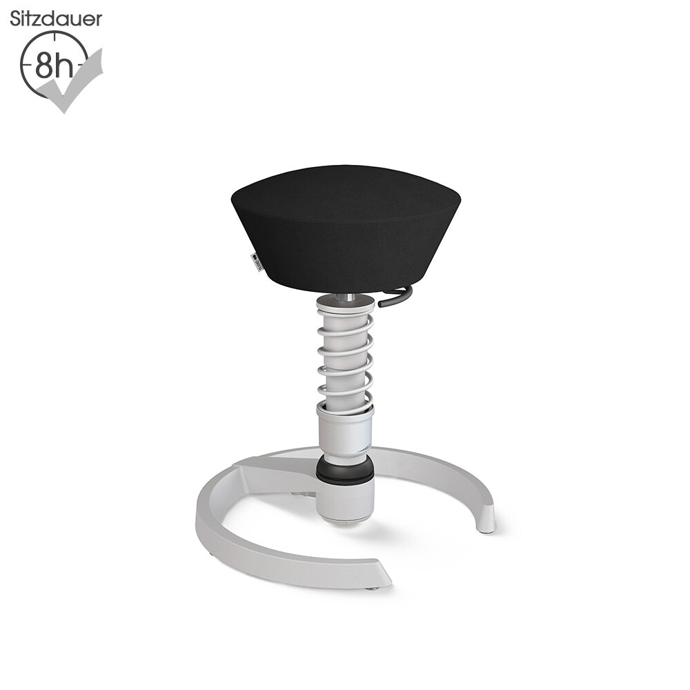 Aeris Swopper mit Gleitern | Mikrofaser: Schwarz | Feder: High | Gestell: Hellgrau-metallic