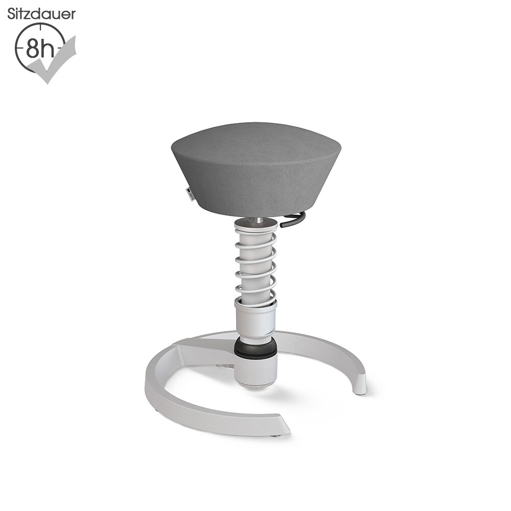 Aeris Swopper mit Gleitern | Mikrofaser: Grau | Feder: High | Gestell: Hellgrau-metallic