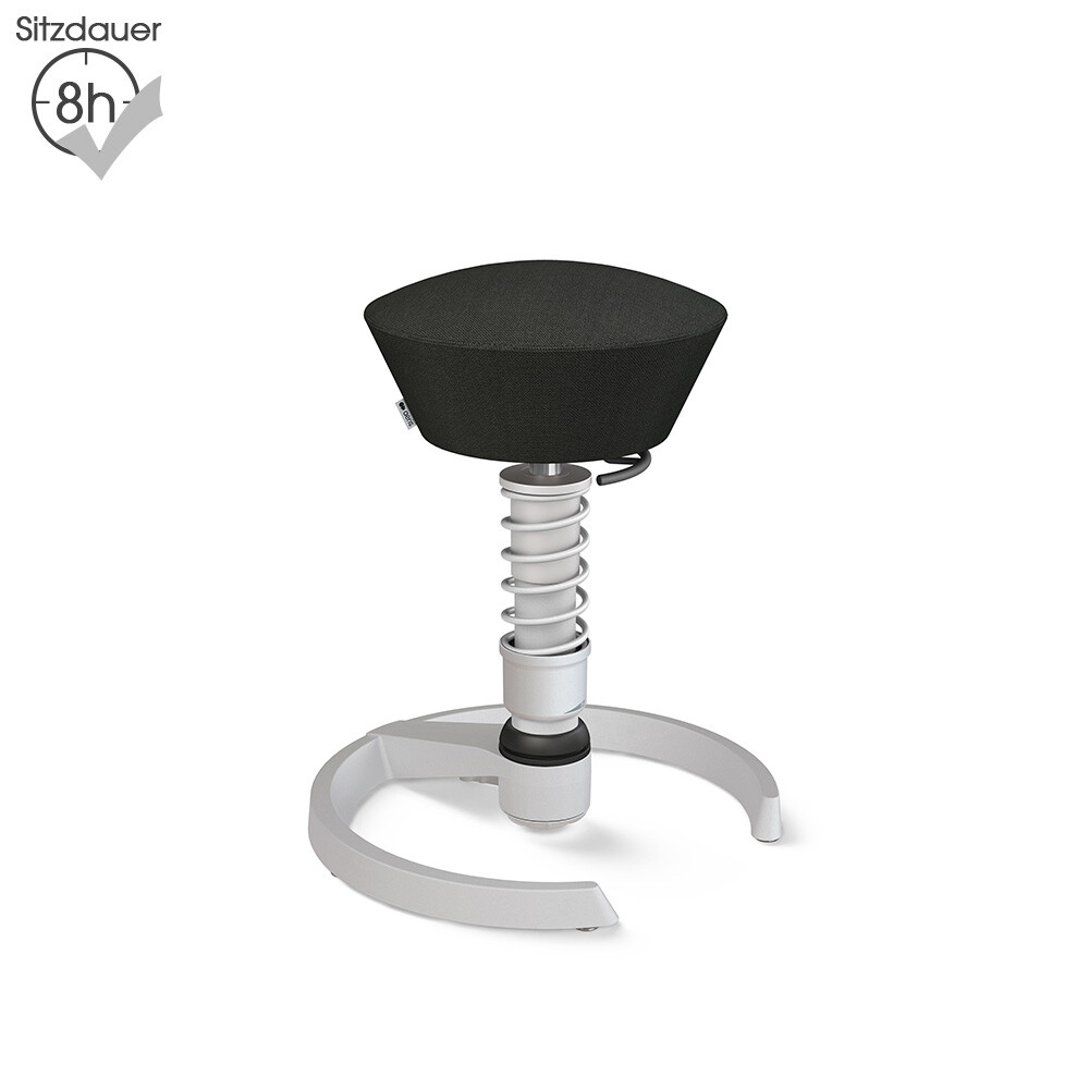 Aeris Swopper mit Gleitern | Wolle-meliert: Schwarz | Feder: High | Gestell: Hellgrau-metallic