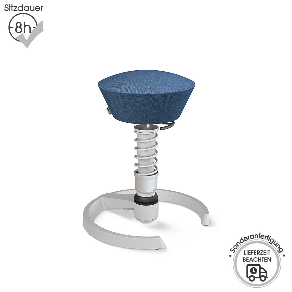 Auslaufmodell: Aeris Swopper mit Gleitern | Wolle-meliert: Blau | Feder: High | Gestell: Hellgrau-metallic
