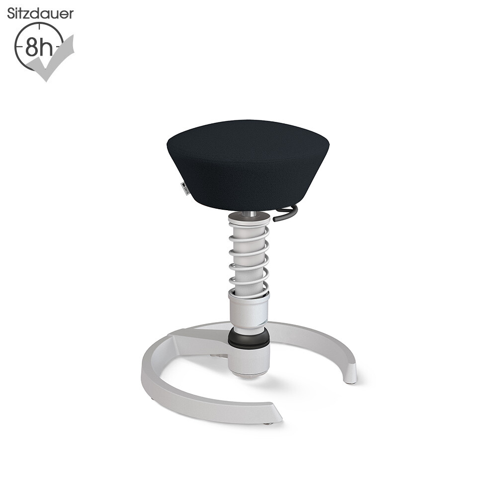 Aeris Swopper mit Gleitern | Recyceltes Polyester: Schwarz | Feder: High | Gestell: Hellgrau Metallic