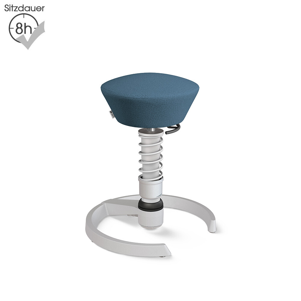 Aeris Swopper mit Gleitern | Recyceltes Polyester: Blau meliert | Feder: High | Gestell: Hellgrau Metallic
