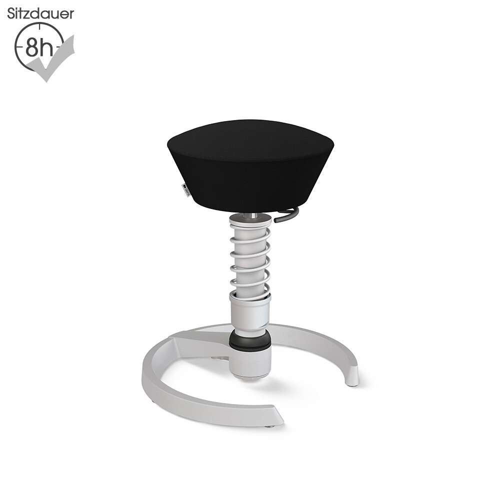 Aeris Swopper mit Gleitern | Wolle-unifarben: Schwarz | Feder: High | Gestell: Hellgrau-metallic