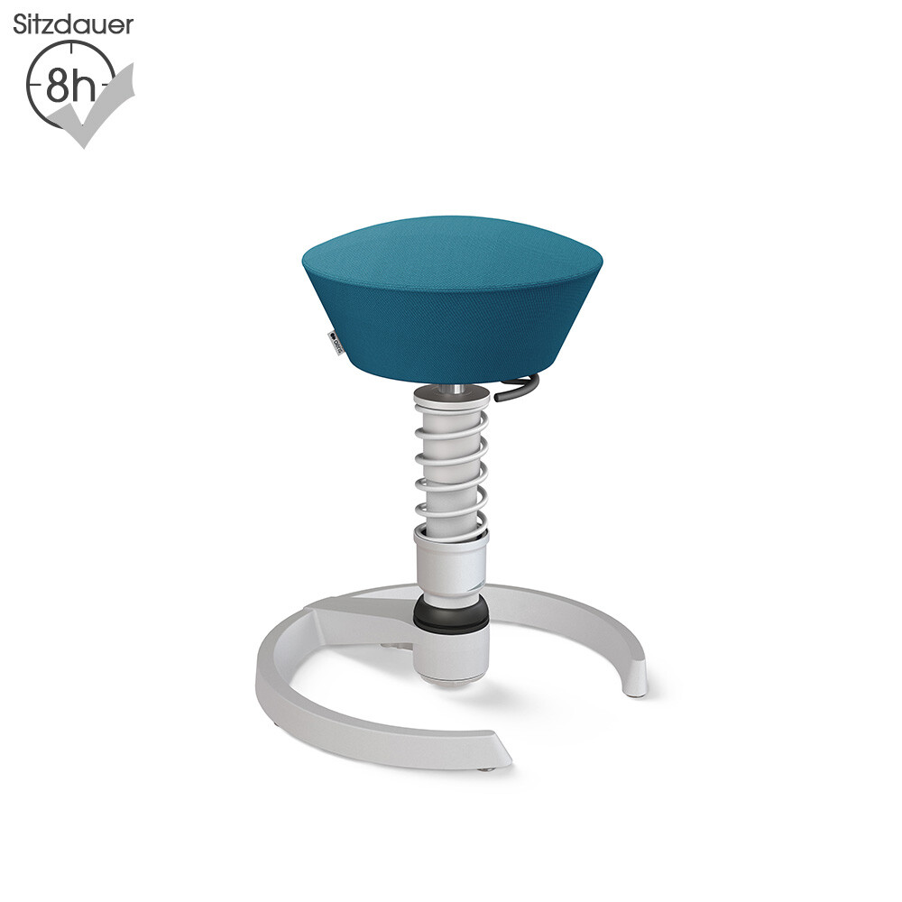 Aeris Swopper mit Gleitern | Wolle-unifarben: Azurblau | Feder: High | Gestell: Hellgrau-metallic