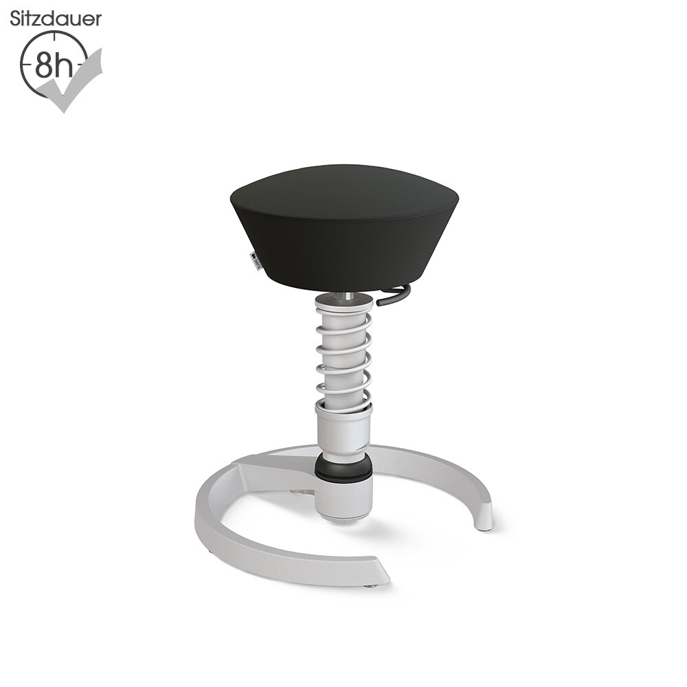 Aeris Swopper mit Gleitern | Kunstleder: Schwarz | Feder: High | Gestell: Hellgrau-metallic