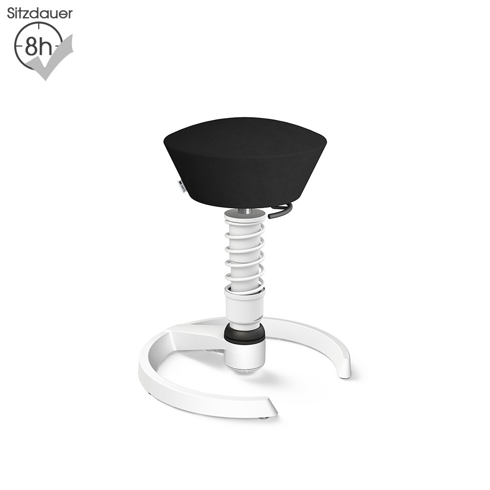 Aeris Swopper mit Gleitern | Mikrofaser: Schwarz | Feder: High | Gestell: Weiß