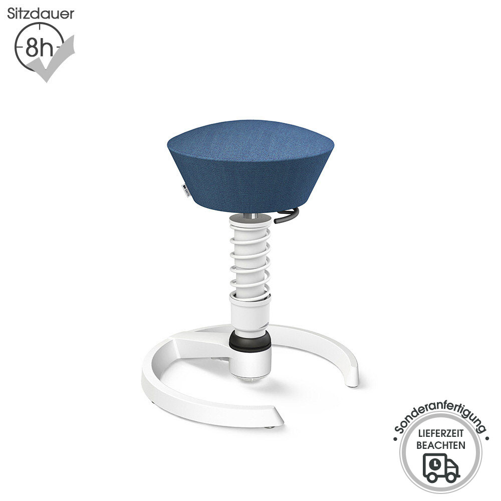 Aeris Swopper mit Gleitern | Wolle-meliert: Blau | Feder: High | Gestell: Weiß