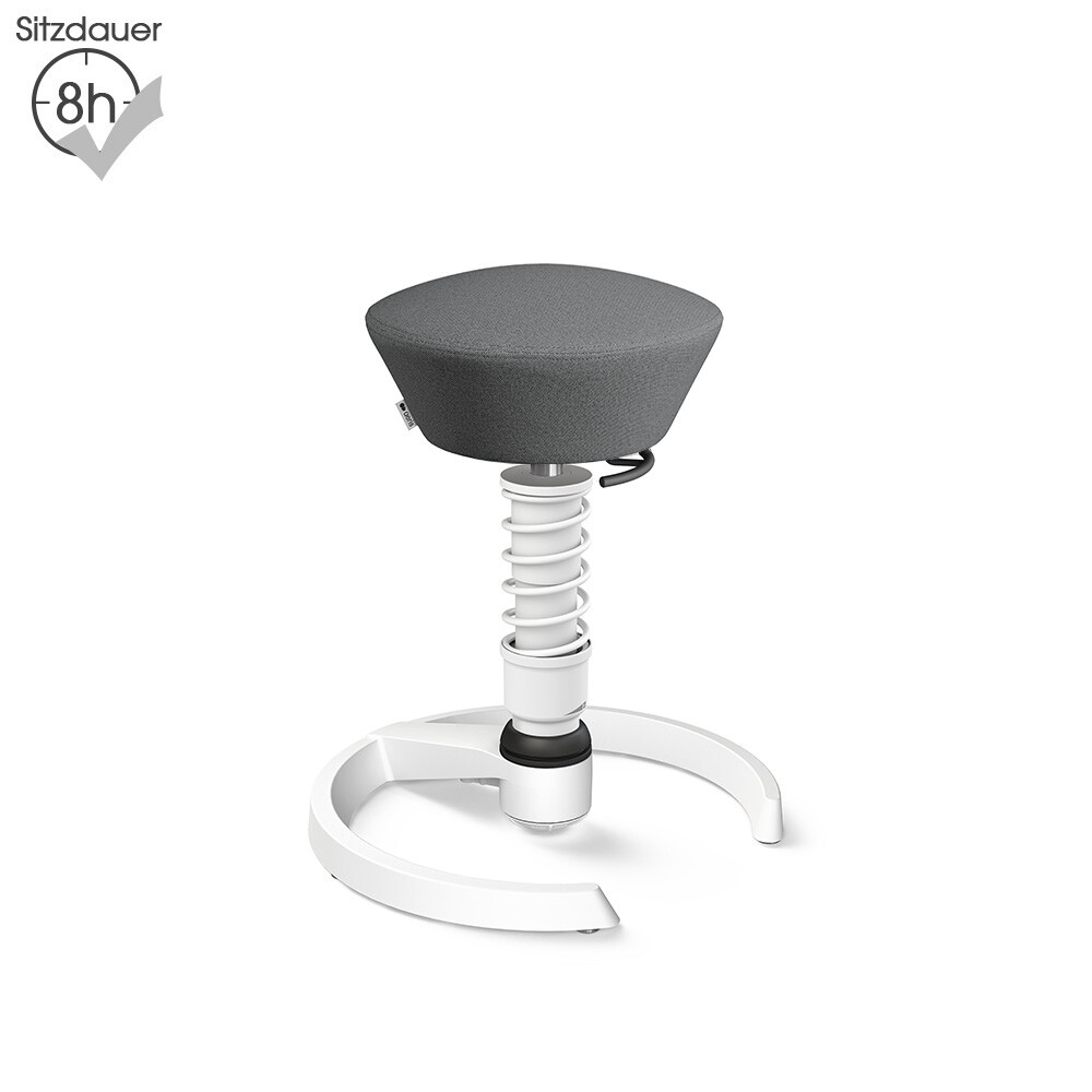 Aeris Swopper mit Gleitern | Recyceltes Polyester: Grau meliert | Feder: High | Gestell: Weiß