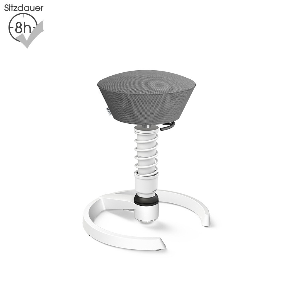 Aeris Swopper mit Gleitern | Air-Mesh: Grau | Feder: High | Gestell: Weiß