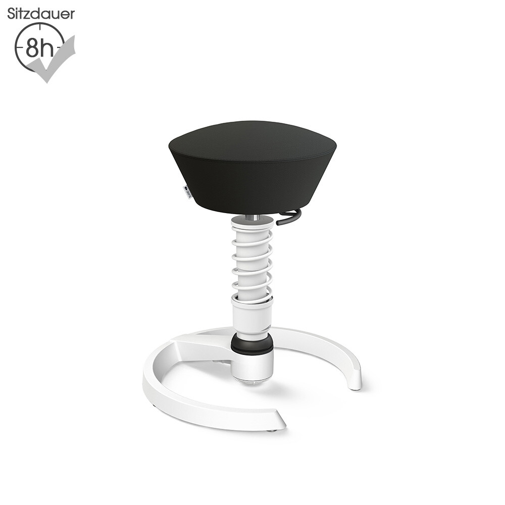 Aeris Swopper mit Gleitern | Kunstleder: Schwarz | Feder: High | Gestell: Weiß