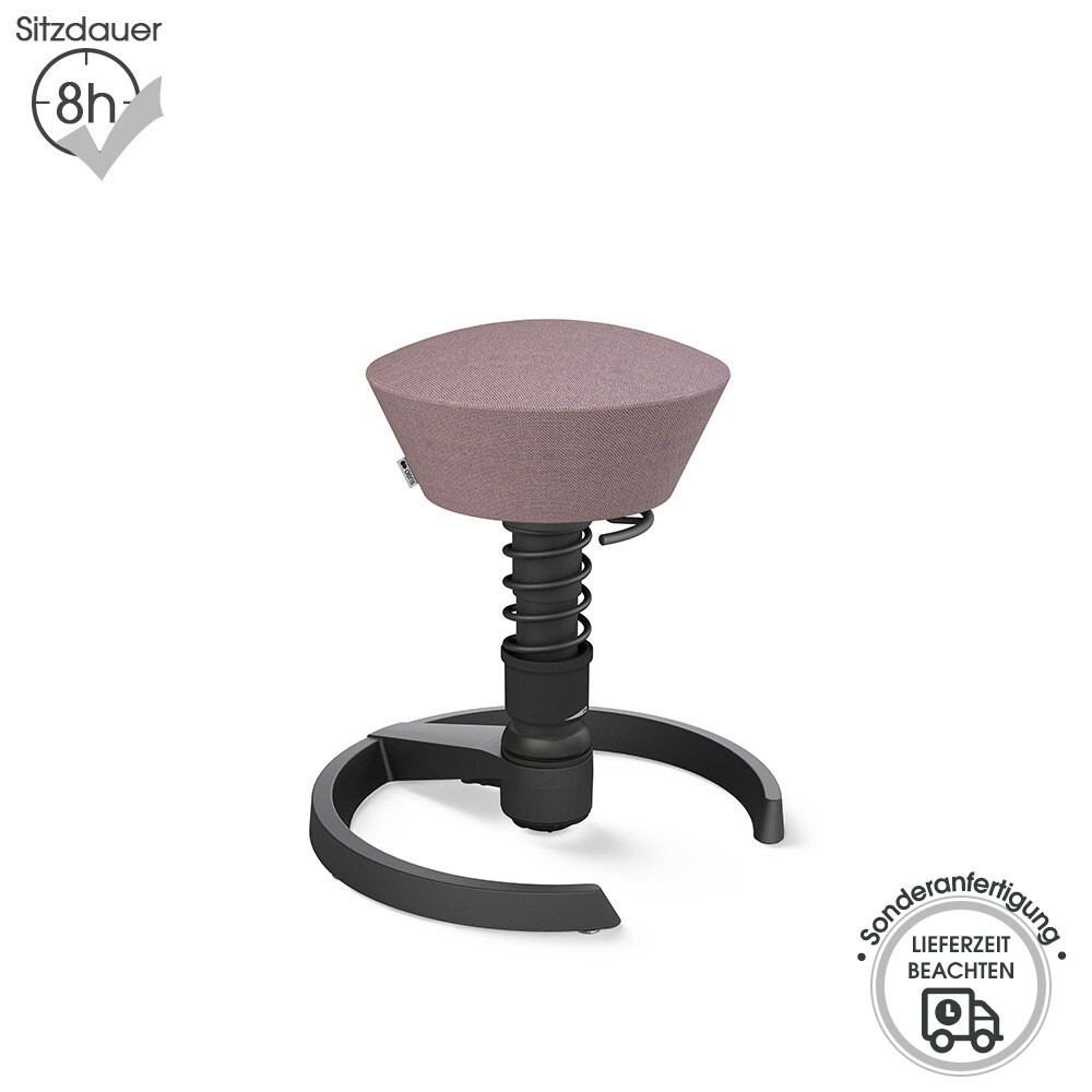 Aeris Swopper mit Gleitern | Wolle-meliert: Rosa-Violett | Feder: Light | Gestell: Schwarz