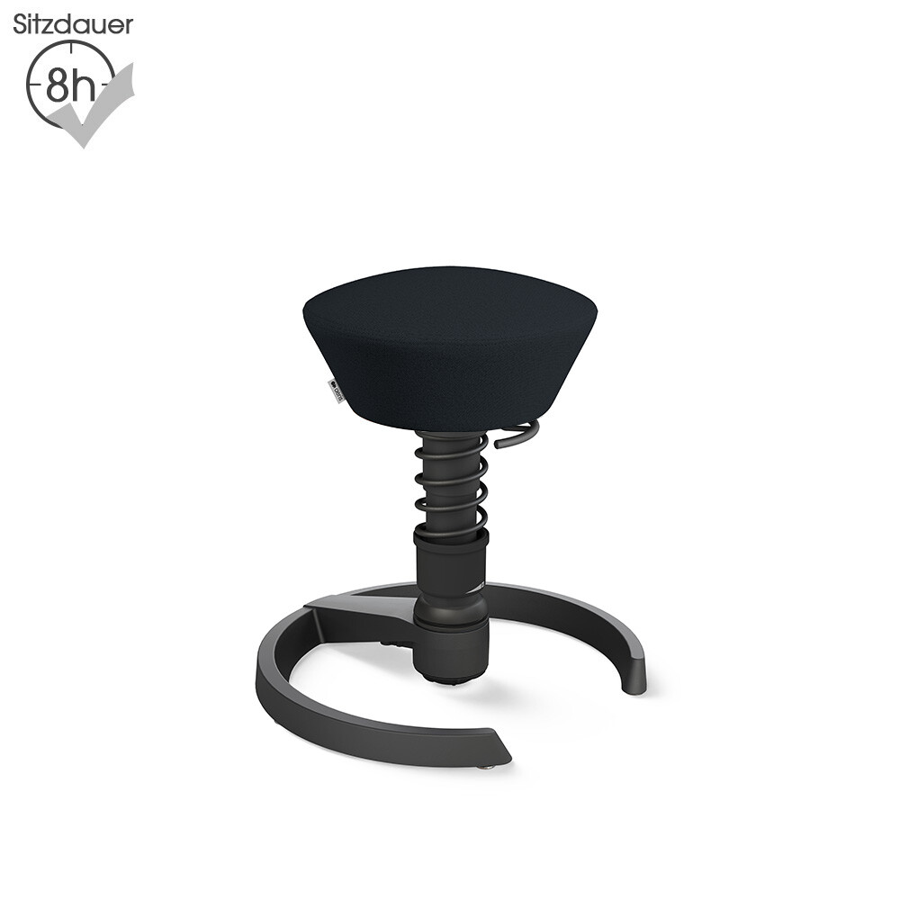 Aeris Swopper mit Gleitern | Recyceltes Polyester: Schwarz | Feder: Light | Gestell: Schwarz