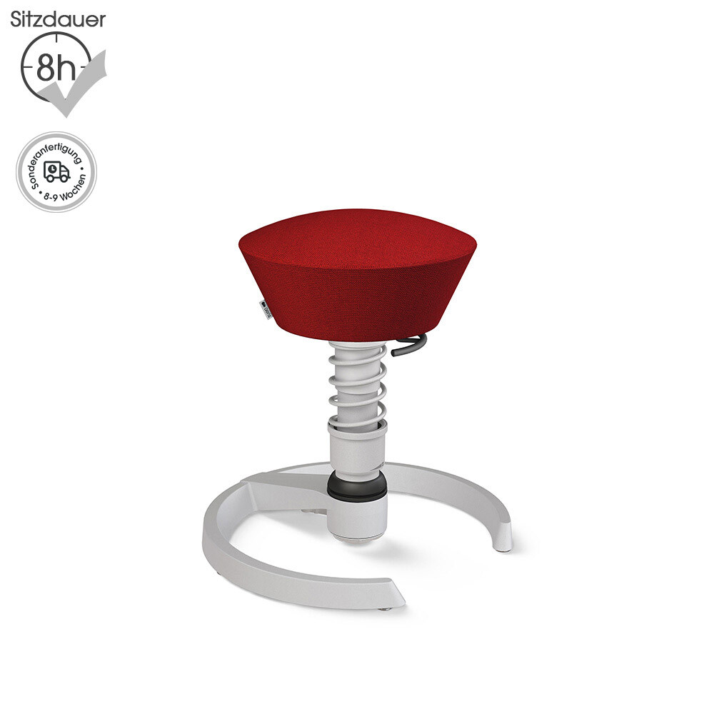 Aeris Swopper mit Gleitern | Wolle-meliert: Rot | Feder: Light | Gestell: Hellgrau-metallic