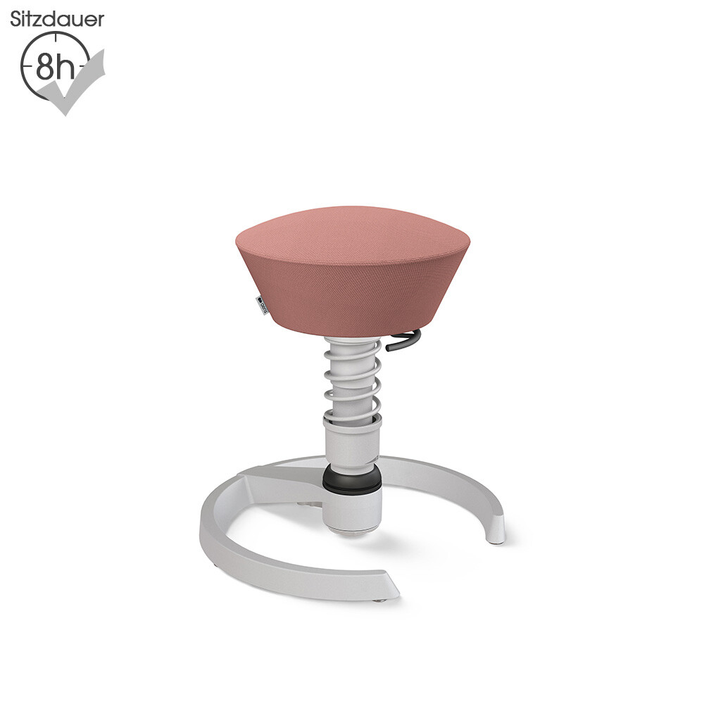 Aeris Swopper mit Gleitern | Wolle-unifarben: Blassrosa | Feder: Light | Gestell: Hellgrau-metallic