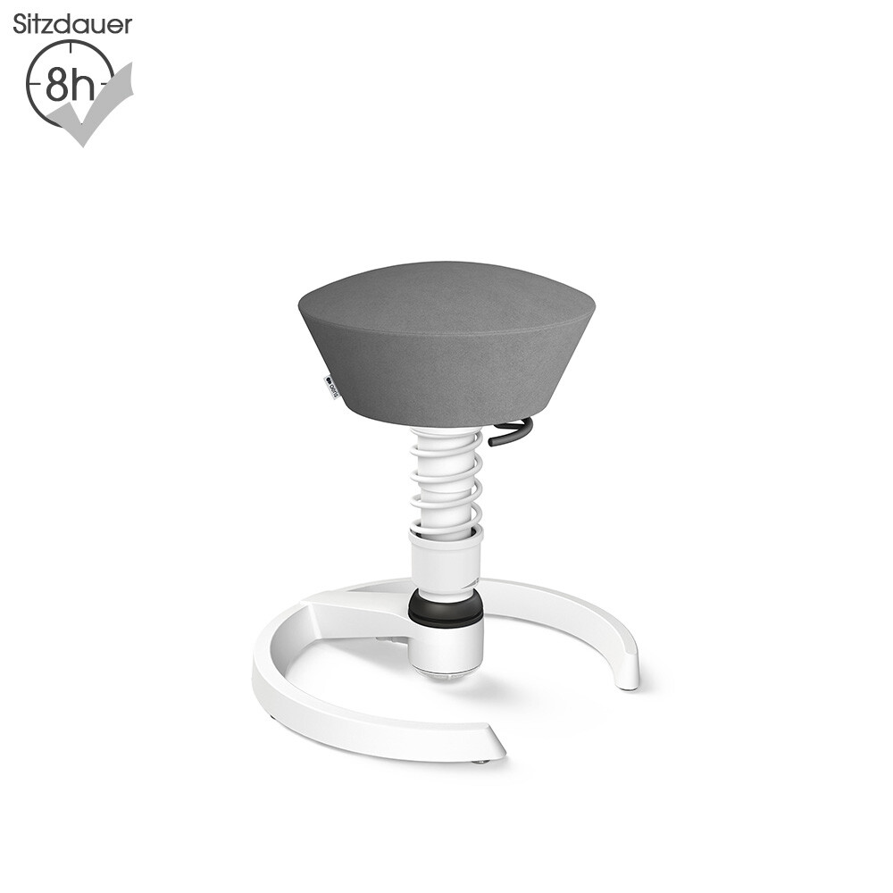 Aeris Swopper mit Gleitern | Mikrofaser: Grau | Feder: Light | Gestell: Weiß