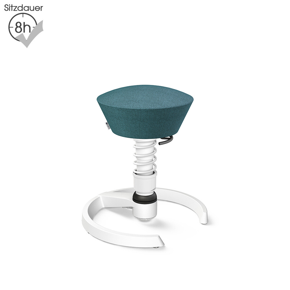 Aeris Swopper mit Gleitern | Wolle-meliert: Petrolblau | Feder: Light | Gestell: Weiß