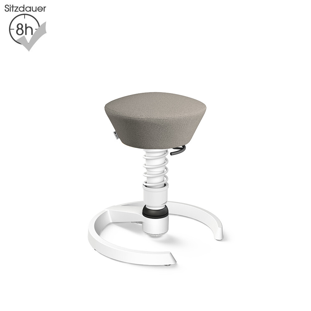 Aeris Swopper mit Gleitern | Recyceltes Polyester: Beige meliert | Feder: Light | Gestell: Weiß